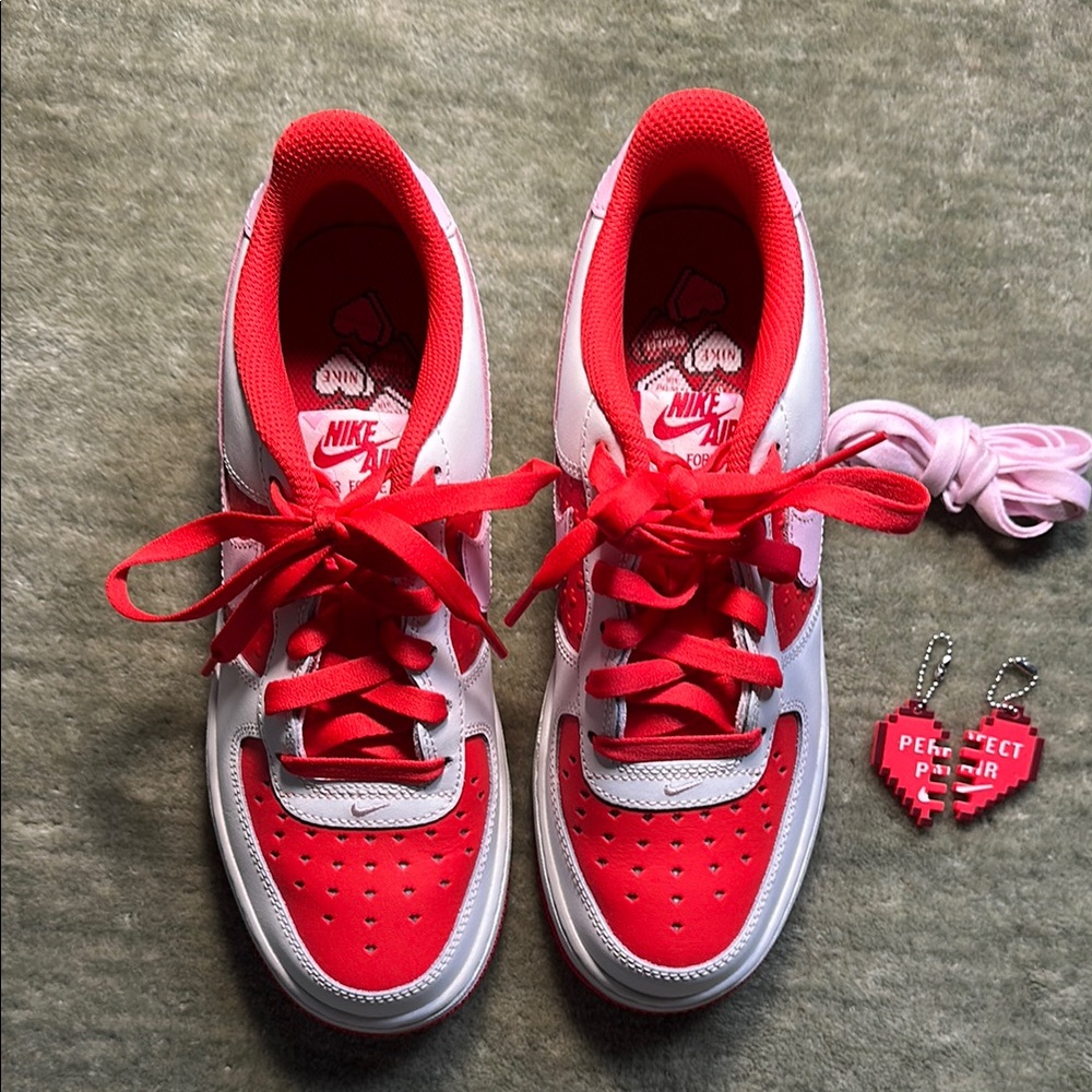 Nike Kids Red and White Sneakers